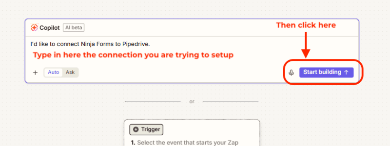 prompting co-pilot within Zapier