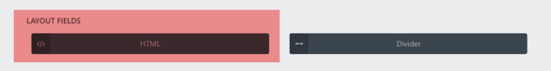 image of the Ninja Forms Add New Field window with the HTML field highlighted