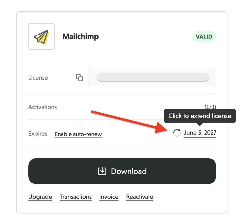 extend license