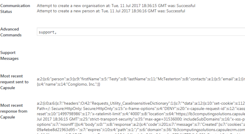 Capsule CRM Advanced Commands request for help