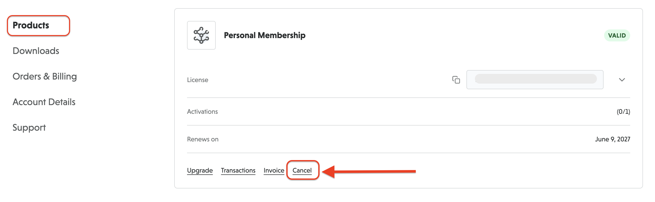 subscription cancel