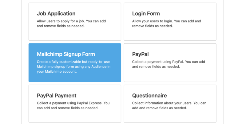 Mailchimp Signup form