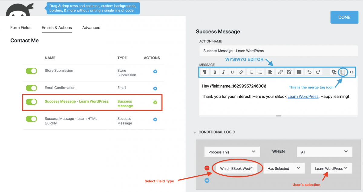 How to Create Conditional Actions in WordPress - Ninja Forms