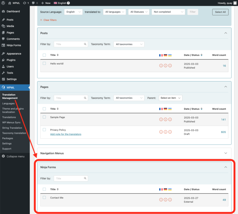 How To Translate WordPress Forms with WPML | Ninja Forms