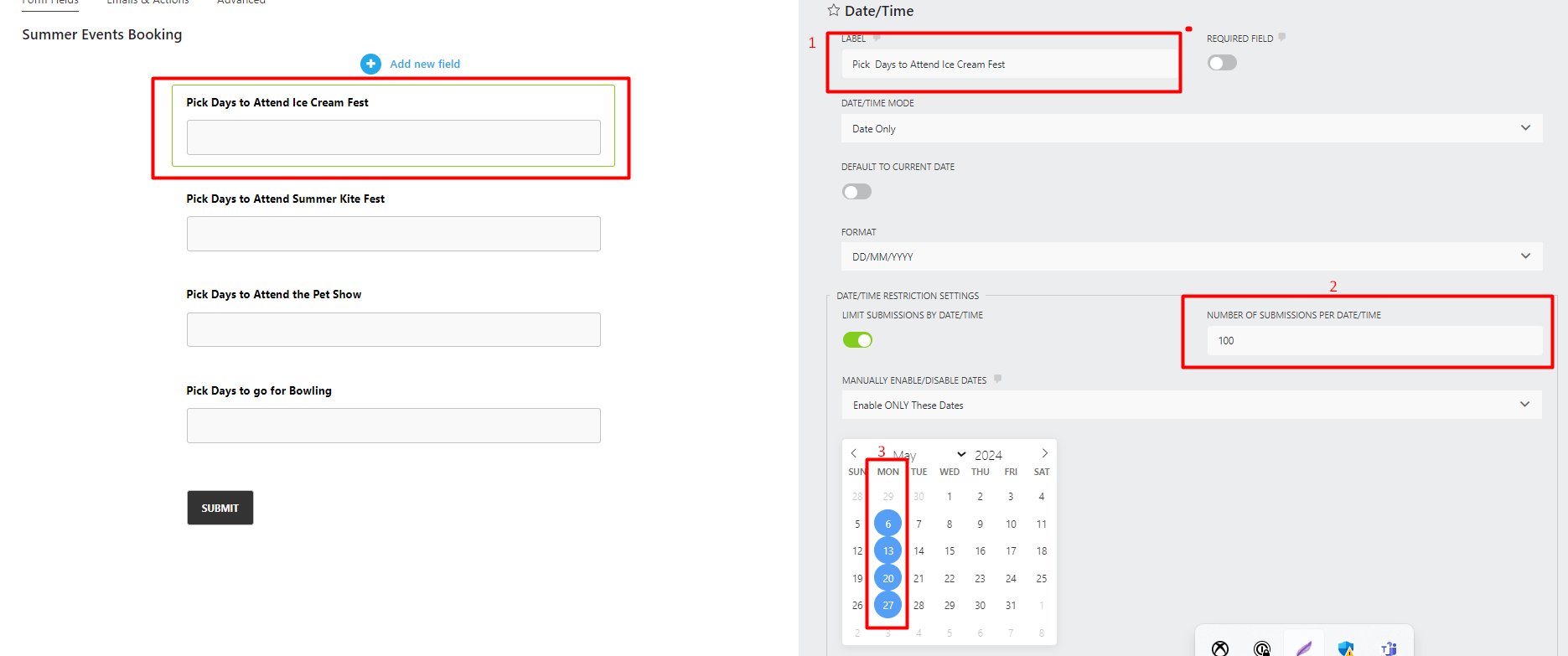 Power Form Events Book Multiple Events in one WordPress Form - Ninja Forms