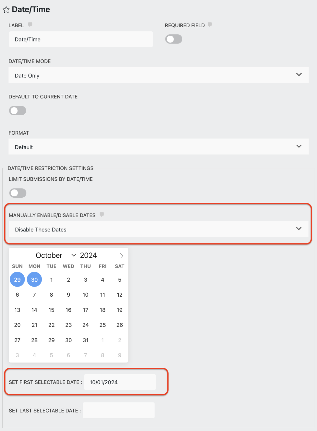 Block All Past Dates on WordPress Booking Form - Ninja Forms