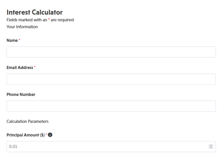 Interest Calculator - Ninja Forms