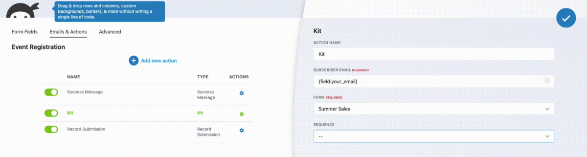 Kit WordPress Integration for Custom Forms | Ninja Forms